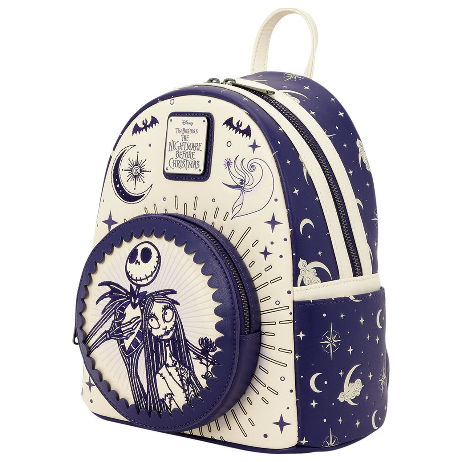Loungefly Disney Nightmare Before Christmas Jack Skellington & Sally Night Sky rucsac 26cm poza produsului