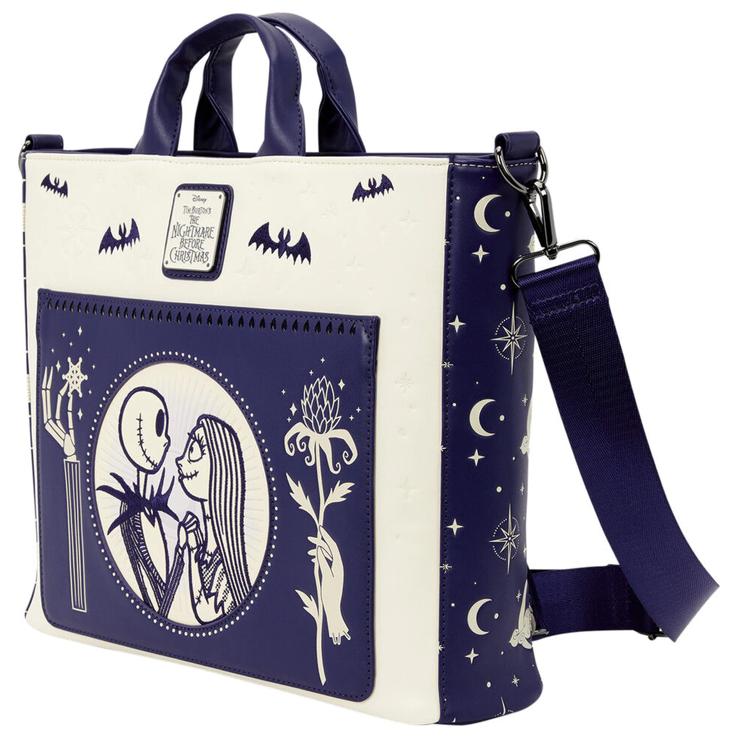 Loungefly Disney Nightmare Before Christmas Jack Skellington & Sally geanta Rucsac de noapte poza produsului