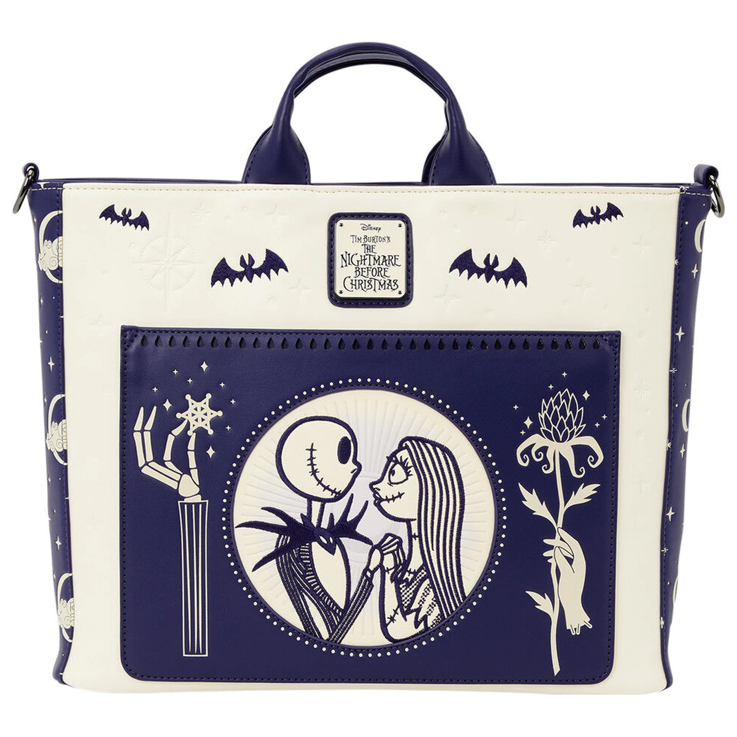 Loungefly Disney Nightmare Before Christmas Jack Skellington & Sally geanta Rucsac de noapte poza produsului