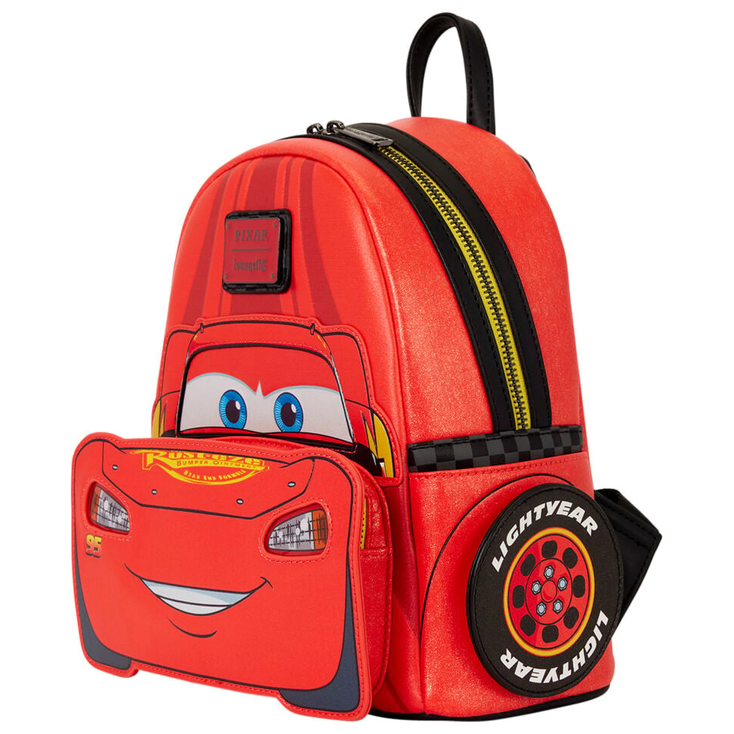 Loungefly Disney Pixar Cars 20th Anniversary Lightning McQueen Metallic Light-Up rucsac 26cm poza produsului