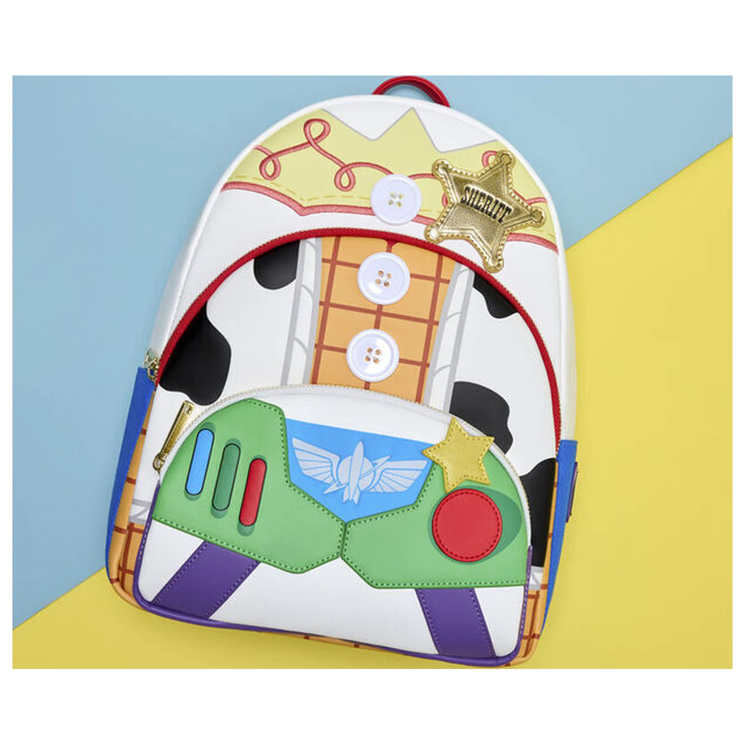 Loungefly Disney Pixar Toy Story 5 Jessie, Woody & Buzz Lightyear rucsac 31cm poza produsului