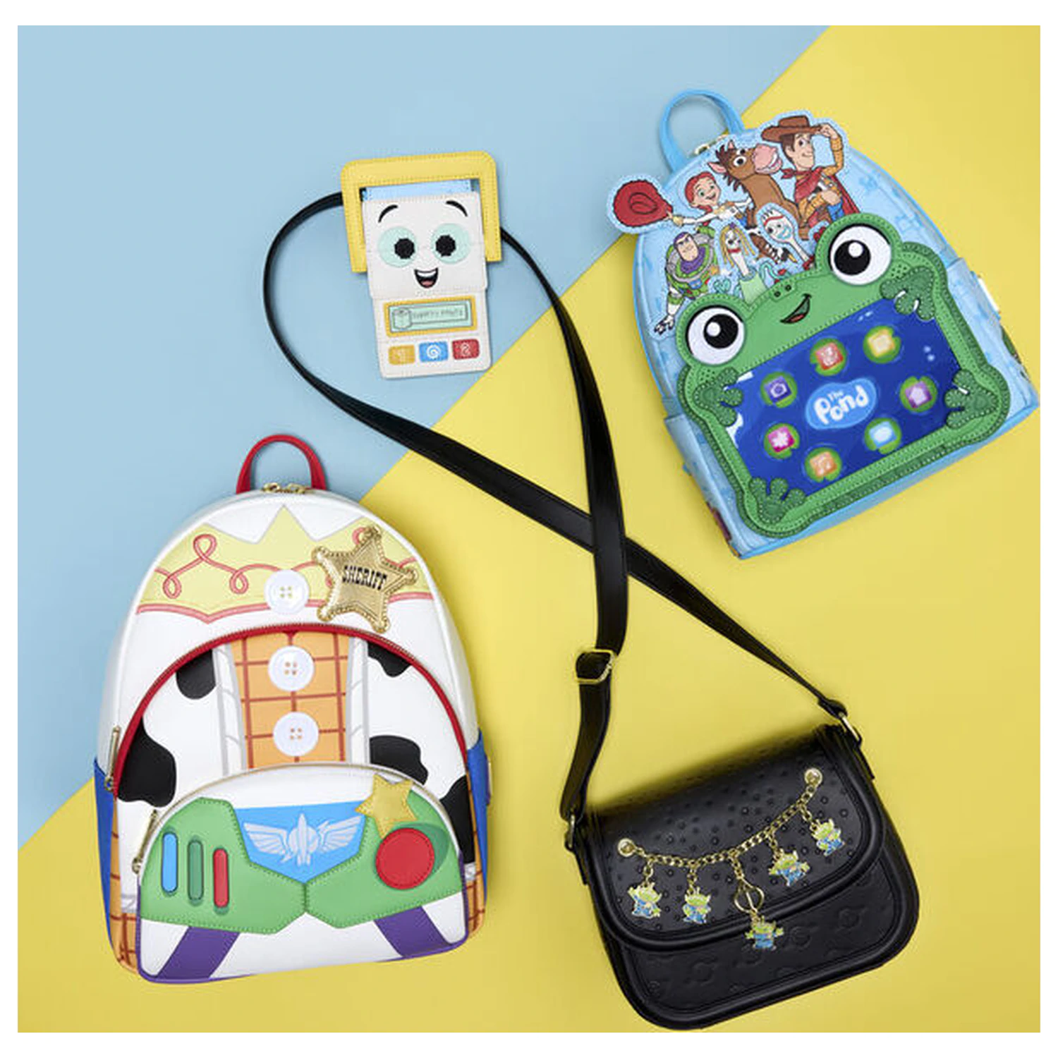 Loungefly Disney Pixar Toy Story 5 Jessie, Woody & Buzz Lightyear rucsac 31cm poza produsului