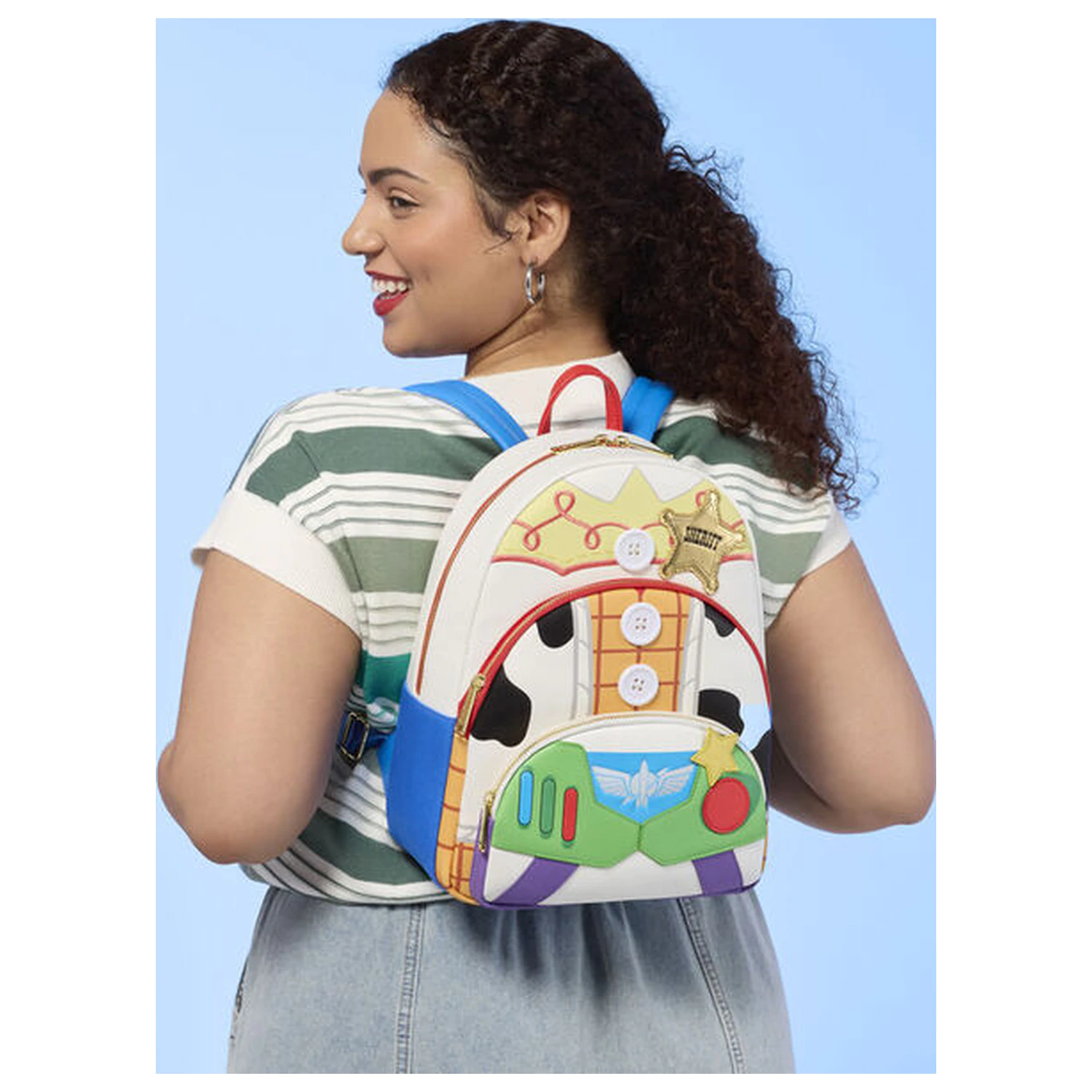 Loungefly Disney Pixar Toy Story 5 Jessie, Woody & Buzz Lightyear rucsac 31cm poza produsului