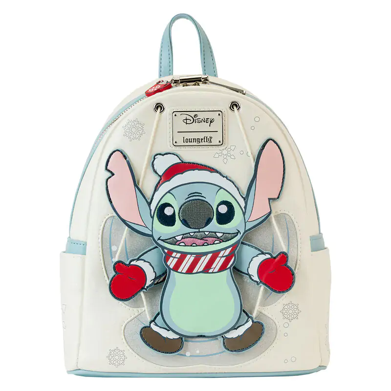 Loungefly Disney Stitch Holiday Snow Angel rucsac cu sclipici 26cm poza produsului