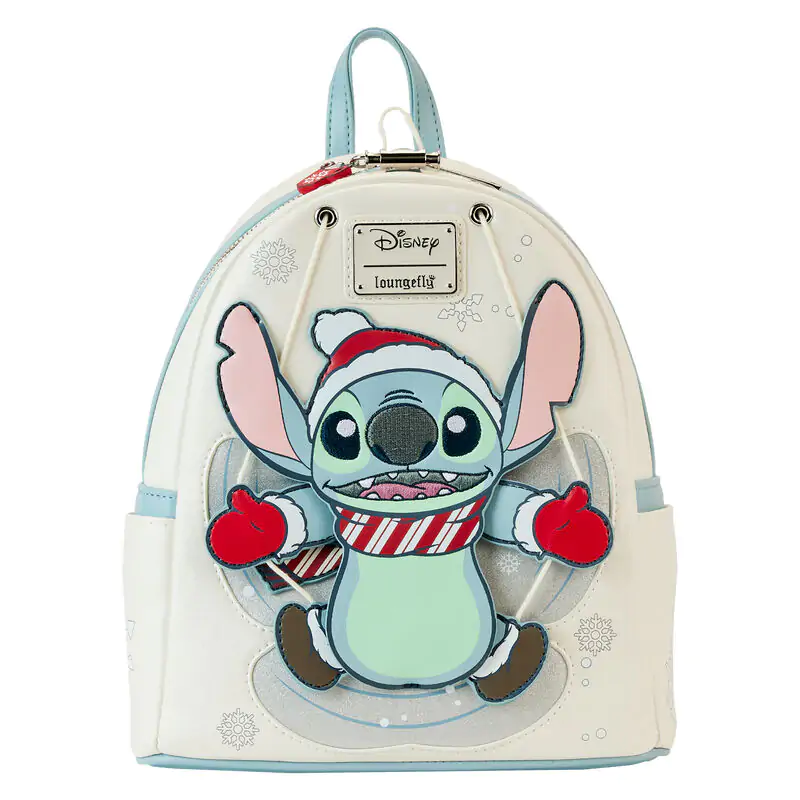 Loungefly Disney Stitch Holiday Snow Angel rucsac cu sclipici 26cm poza produsului