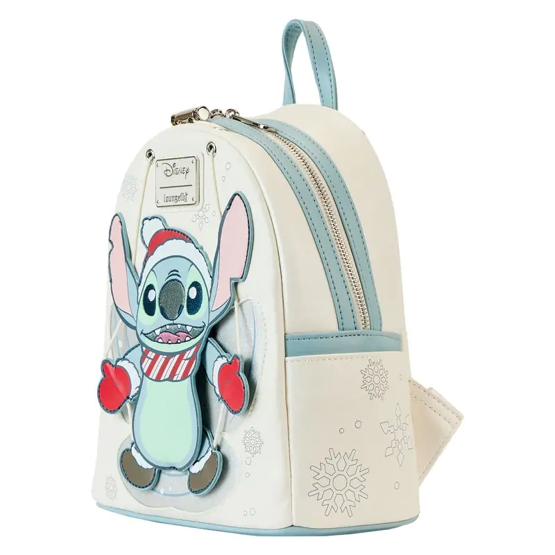 Loungefly Disney Stitch Holiday Snow Angel rucsac cu sclipici 26cm poza produsului