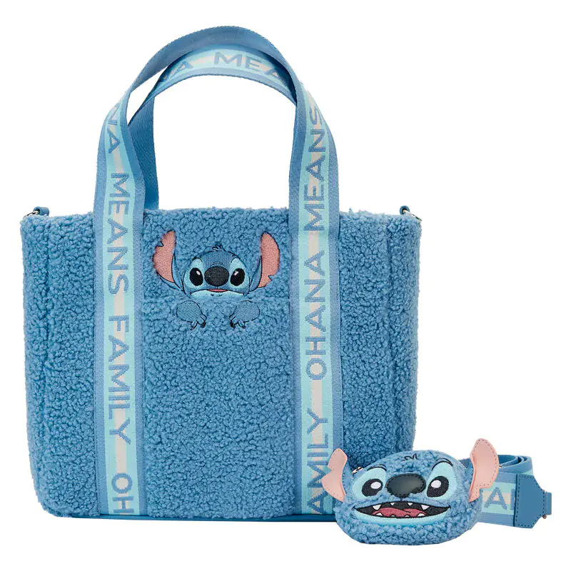 Loungefly Disney Stitch geantă tote pluș cu poșetă de monede poza produsului