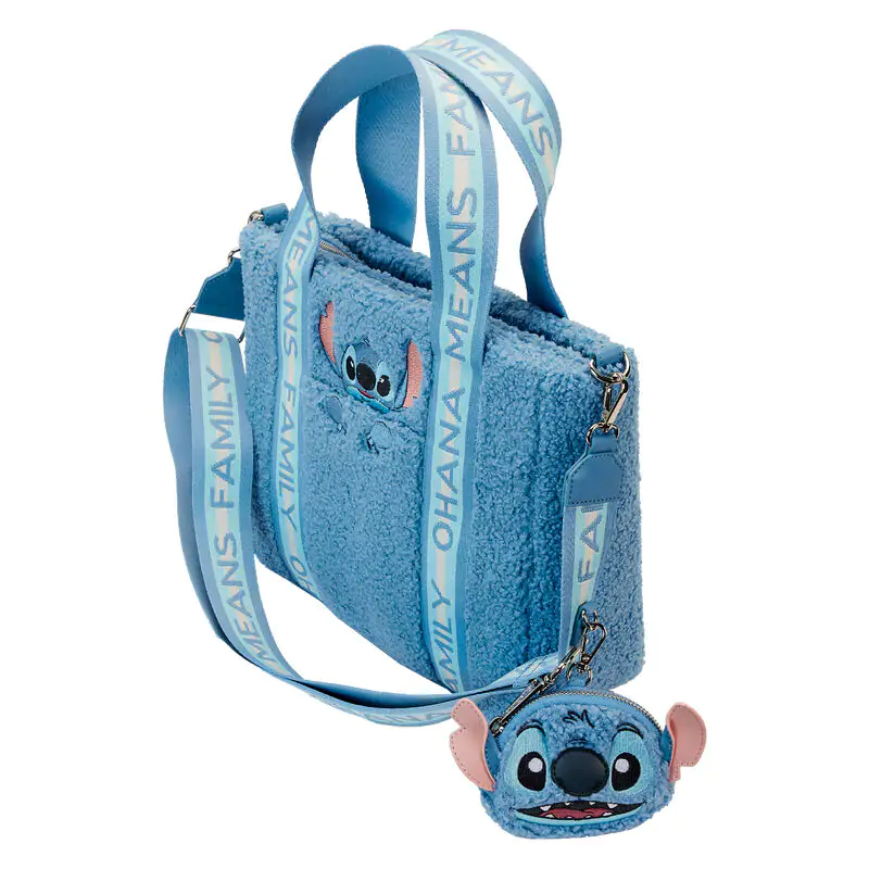 Loungefly Disney Stitch geantă tote pluș cu poșetă de monede poza produsului