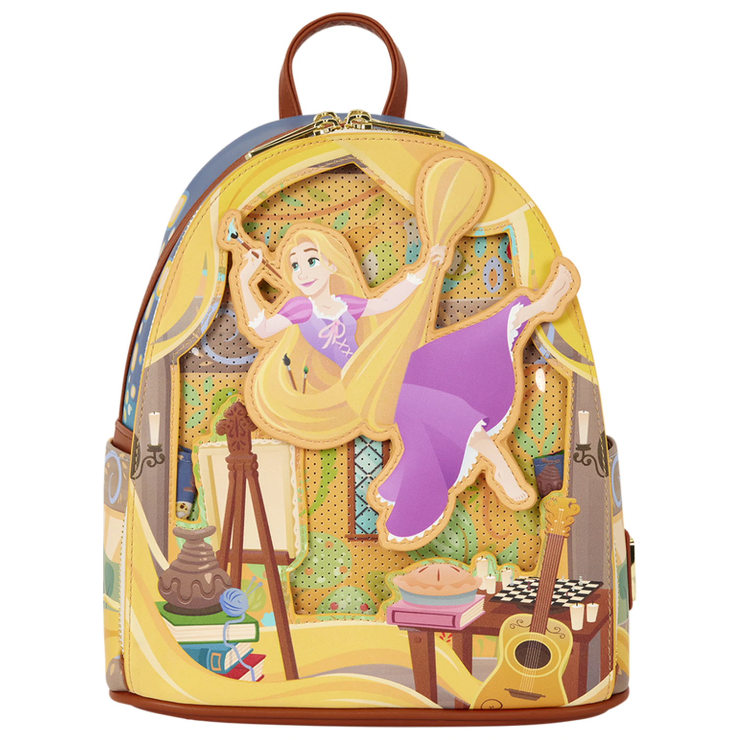 Rucsac Loungefly Disney Tangled Rapunzel Glow Pin Trader 26cm poza produsului