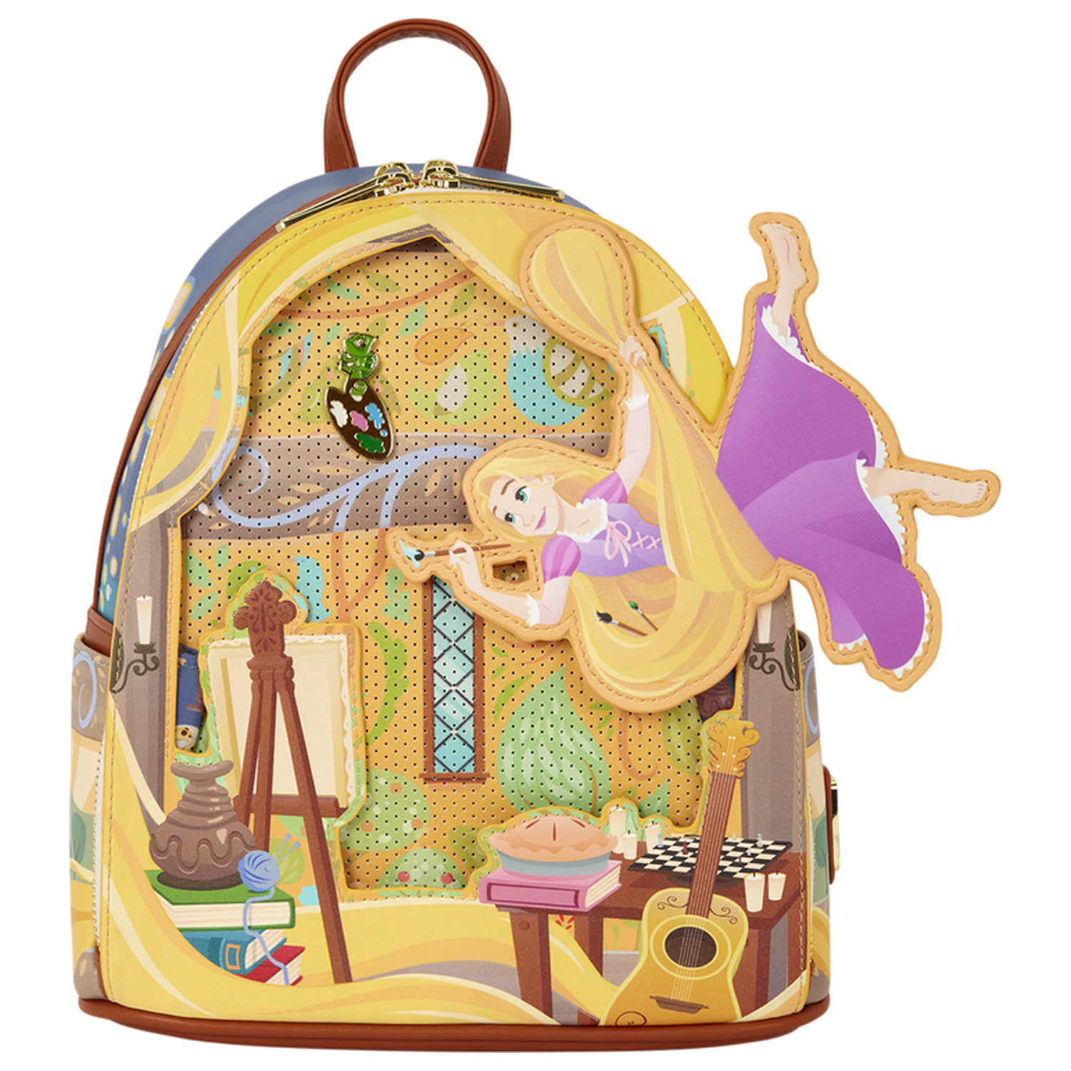 Rucsac Loungefly Disney Tangled Rapunzel Glow Pin Trader 26cm poza produsului