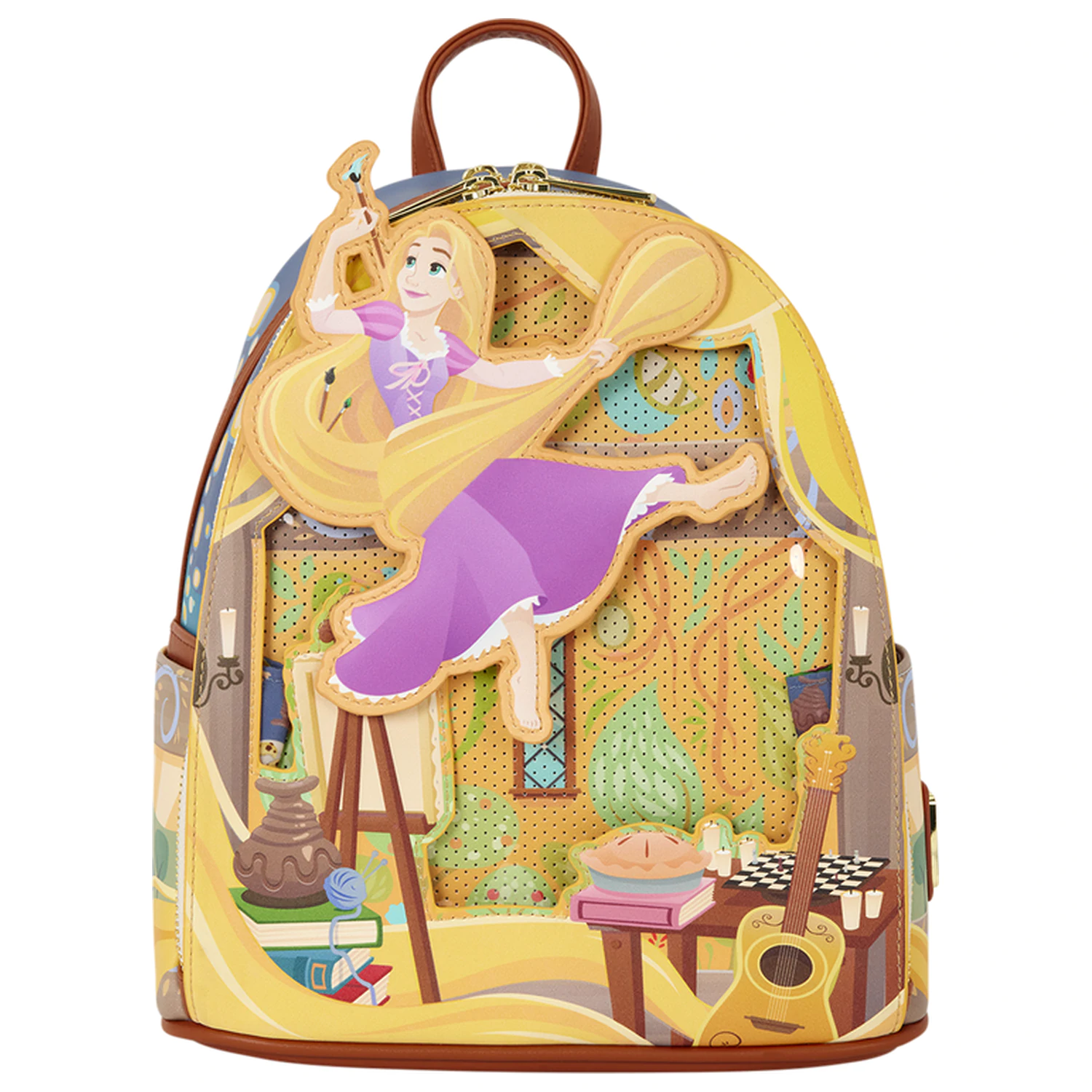 Rucsac Loungefly Disney Tangled Rapunzel Glow Pin Trader 26cm poza produsului