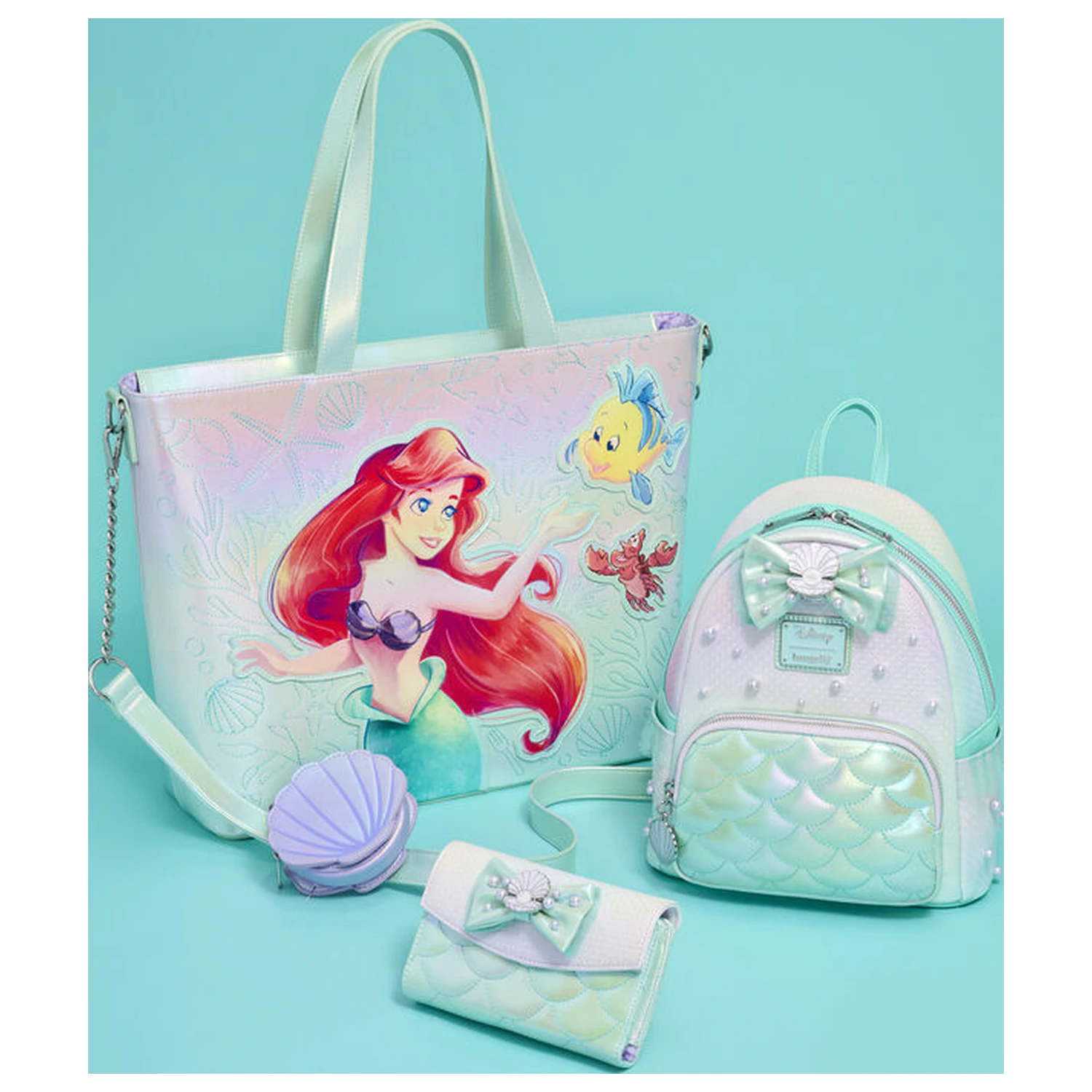 Loungefly Disney The Little Mermaid Iridescent Pearl rucsac 26cm poza produsului