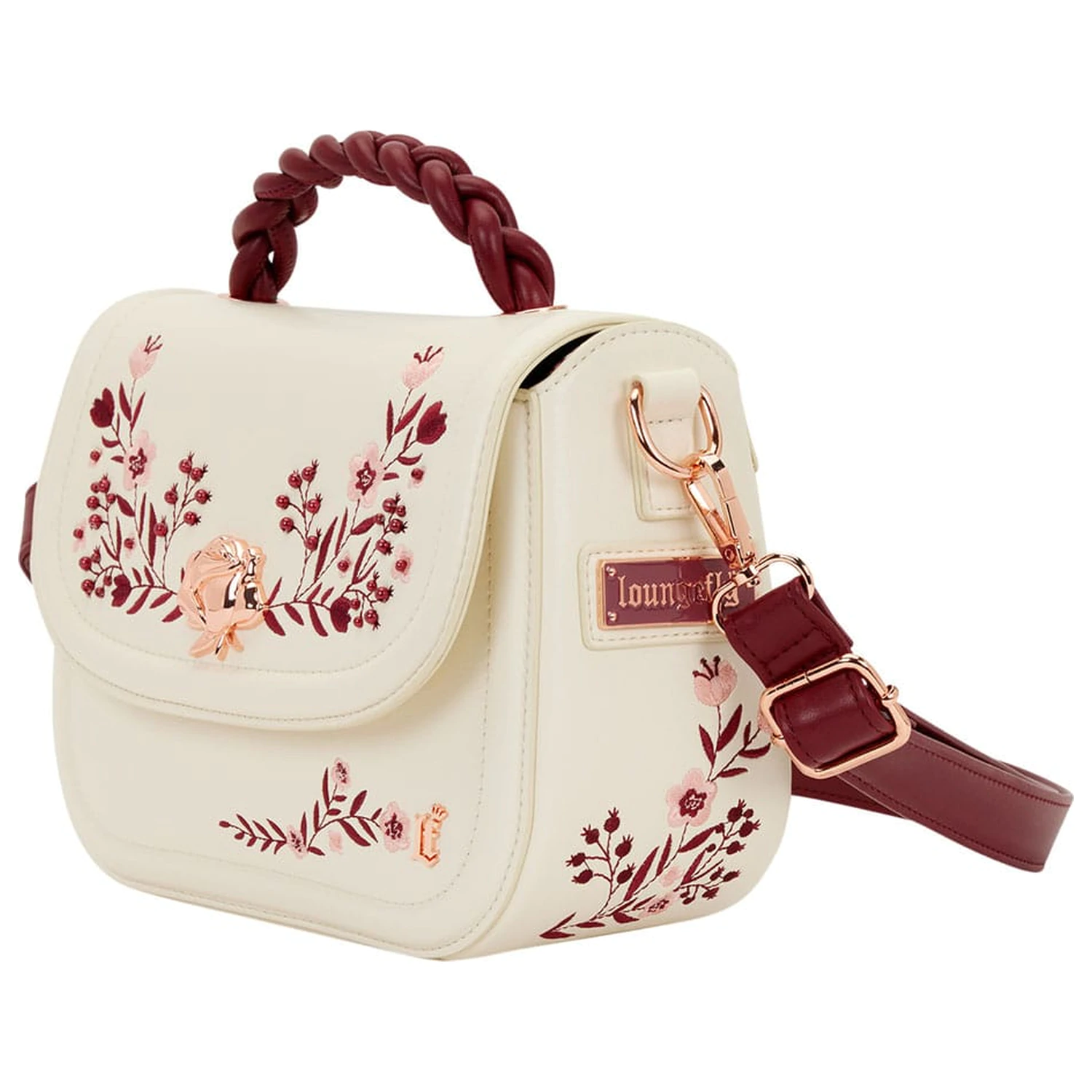 Loungefly Crossbody Bag Inghetata si motive florale rosii poza produsului