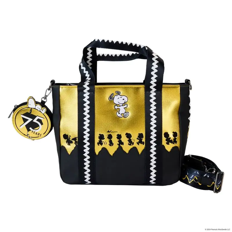 Loungefly Peanuts 75th Anniversary Snoopy Gang geantă tote cu monedă poza produsului