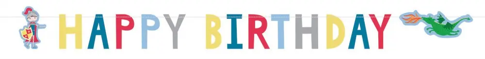 Knight Happy Birthday Banner 160 cm poza produsului