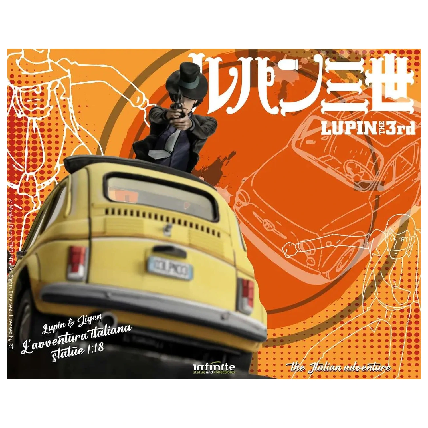 Lupin the 3rd The Italian Adventure Lupin Jigen Statuie 1/18 14 cm poza produsului