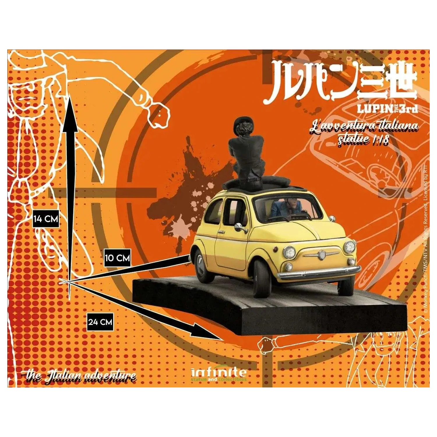 Lupin the 3rd The Italian Adventure Lupin Jigen Statuie 1/18 14 cm poza produsului