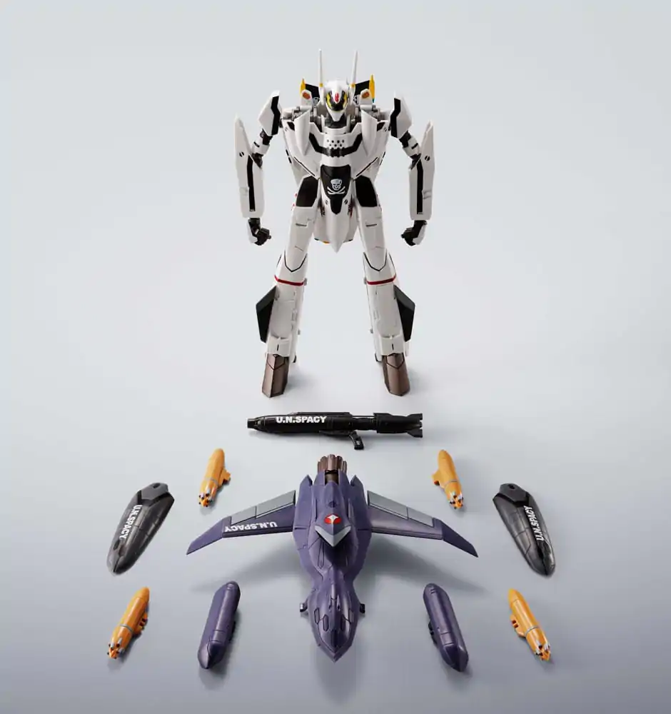 Macross 7 Hi-Metal R Figurina de actiune VF-0S Phoenix (Roy Focker Use) & QF-2200D-B Ghost Set 14 cm poza produsului