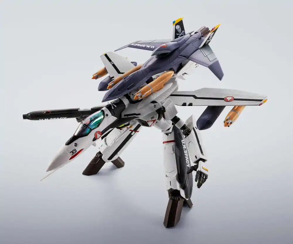 Macross 7 Hi-Metal R Figurina de actiune VF-0S Phoenix (Roy Focker Use) & QF-2200D-B Ghost Set 14 cm poza produsului
