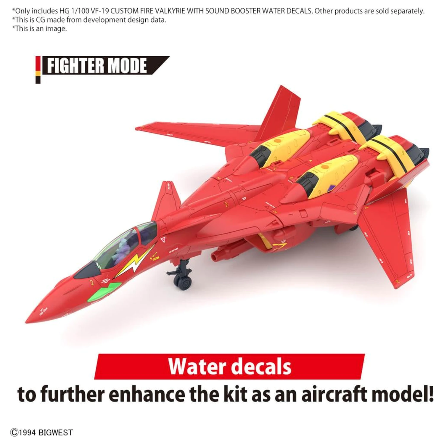 Macross HG 1/100 VF-19 Custom Fire Valkyrie Decaluri pe baza de apa pentru Kit Model poza produsului