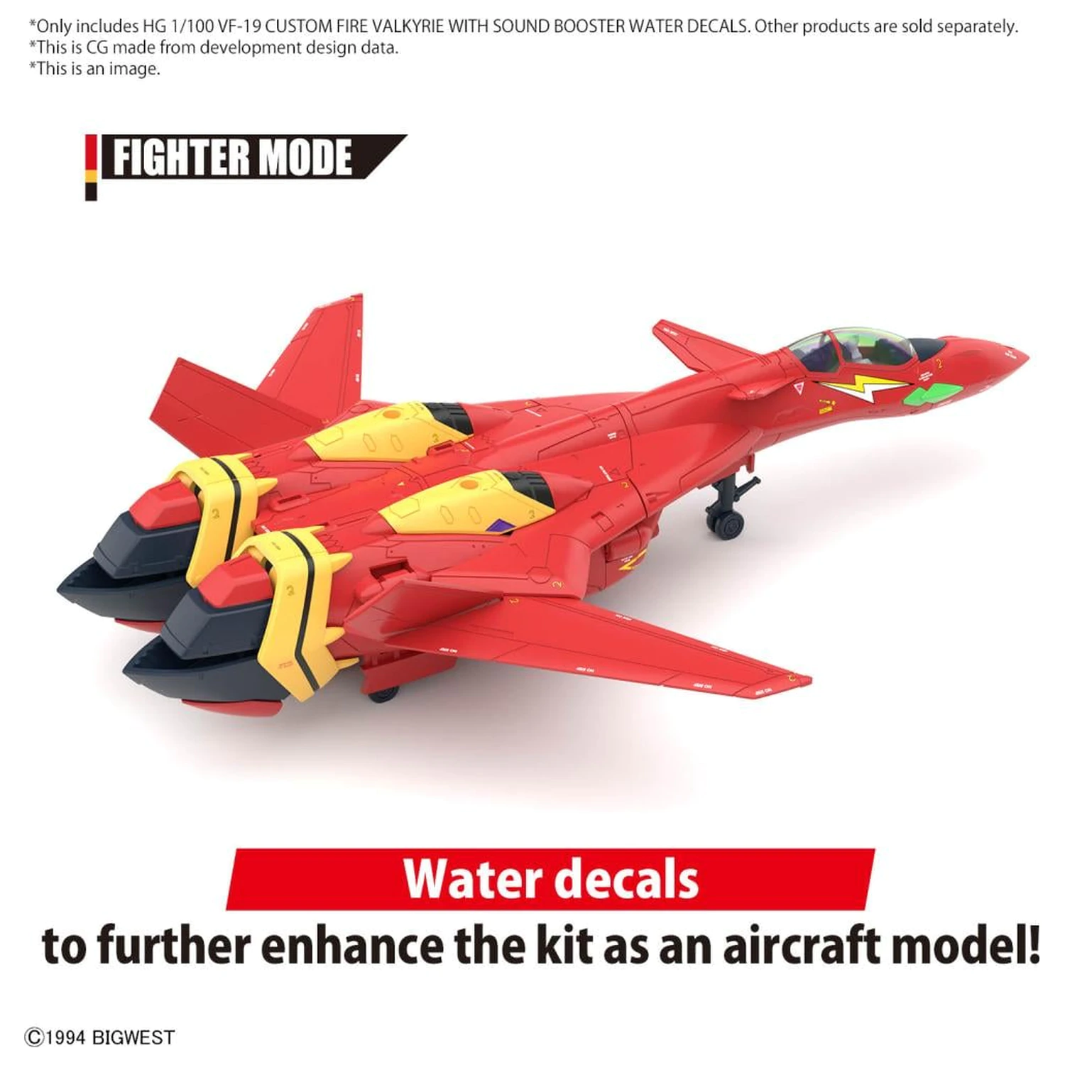 Macross HG 1/100 VF-19 Custom Fire Valkyrie Decaluri pe baza de apa pentru Kit Model poza produsului