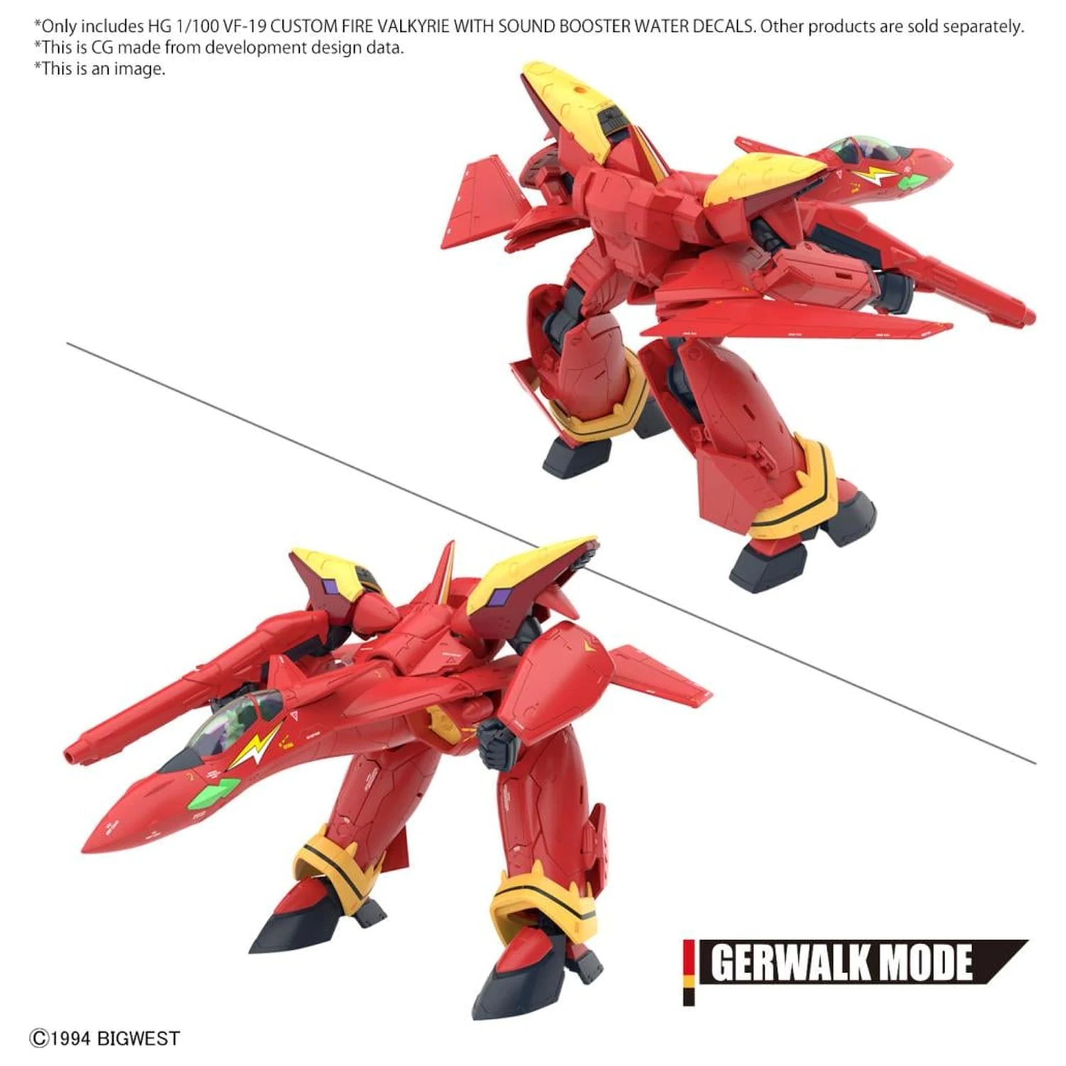 Macross HG 1/100 VF-19 Custom Fire Valkyrie Decaluri pe baza de apa pentru Kit Model poza produsului