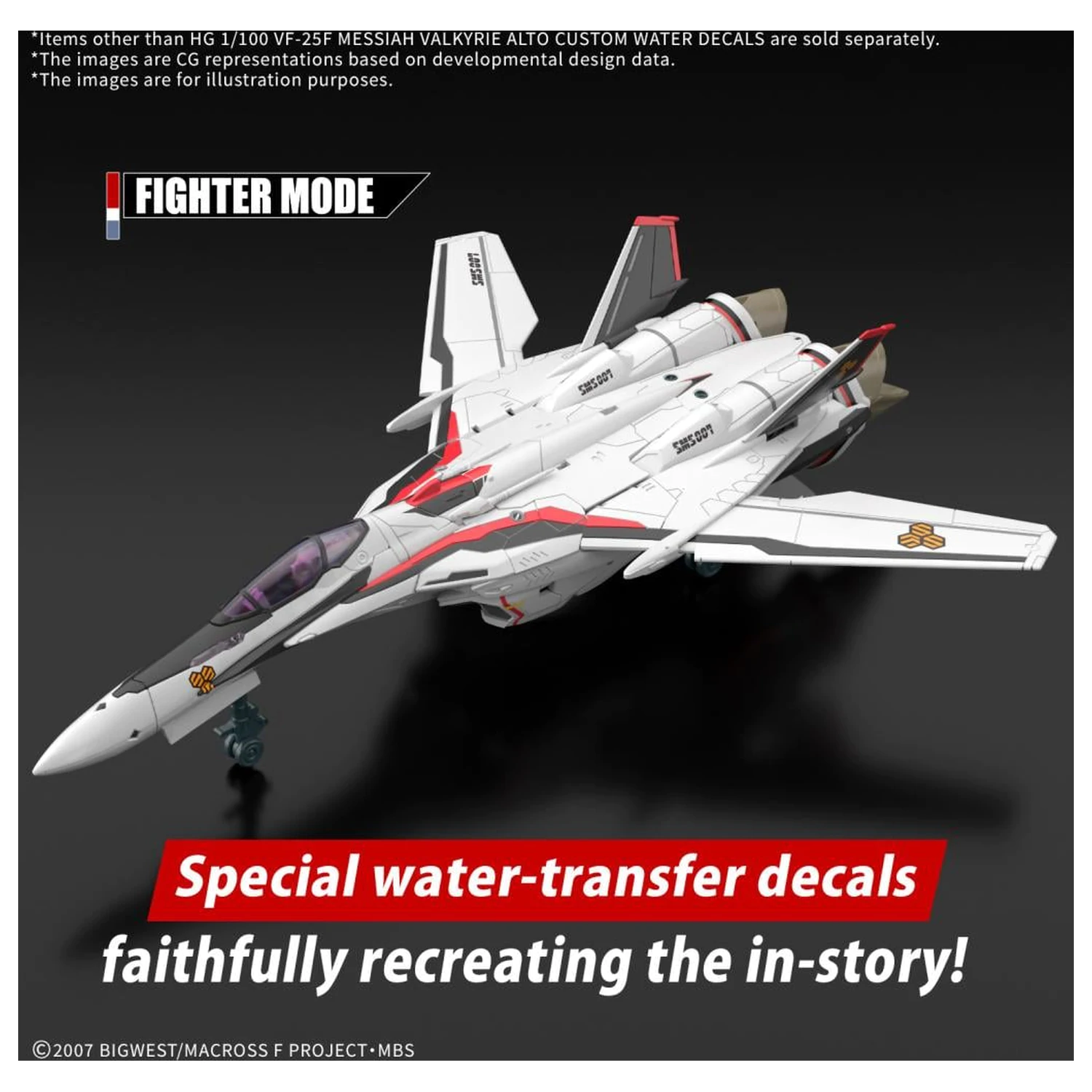 Macross HG 1/100 VF-25F Messiah Valkyrie Autocolante de apă Set de model poza produsului