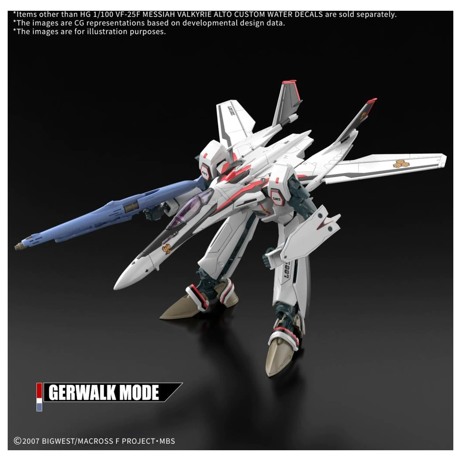 Macross HG 1/100 VF-25F Messiah Valkyrie Autocolante de apă Set de model poza produsului