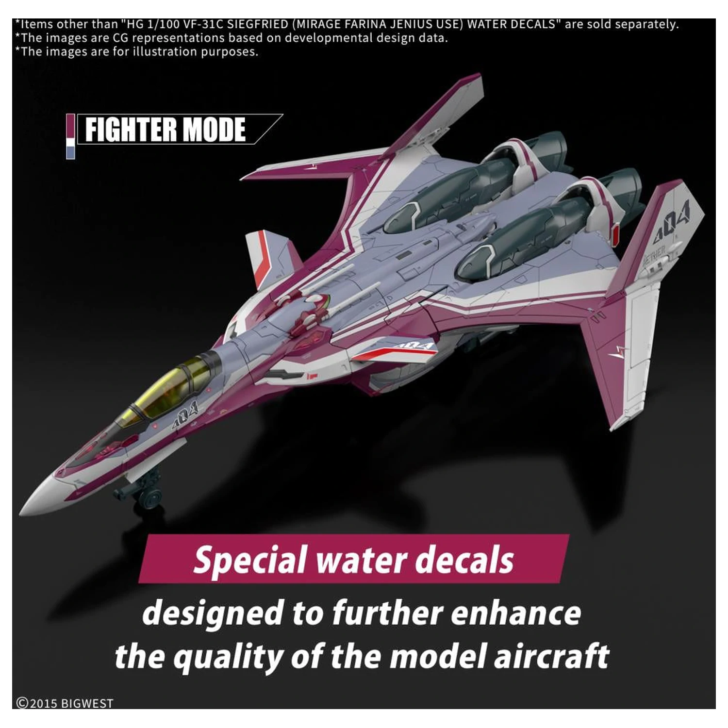 MACROSS HG 1/100 VF-31C Siegfried (Farina Jenius) Decals Kit de model poza produsului