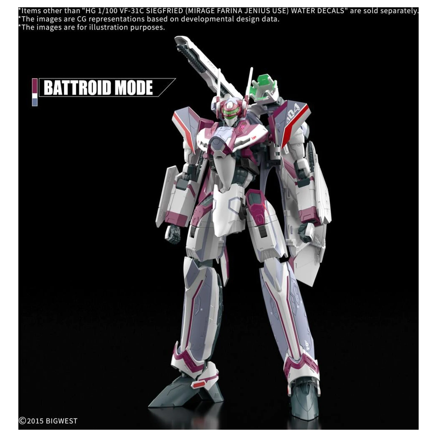 MACROSS HG 1/100 VF-31C Siegfried (Farina Jenius) Decals Kit de model poza produsului