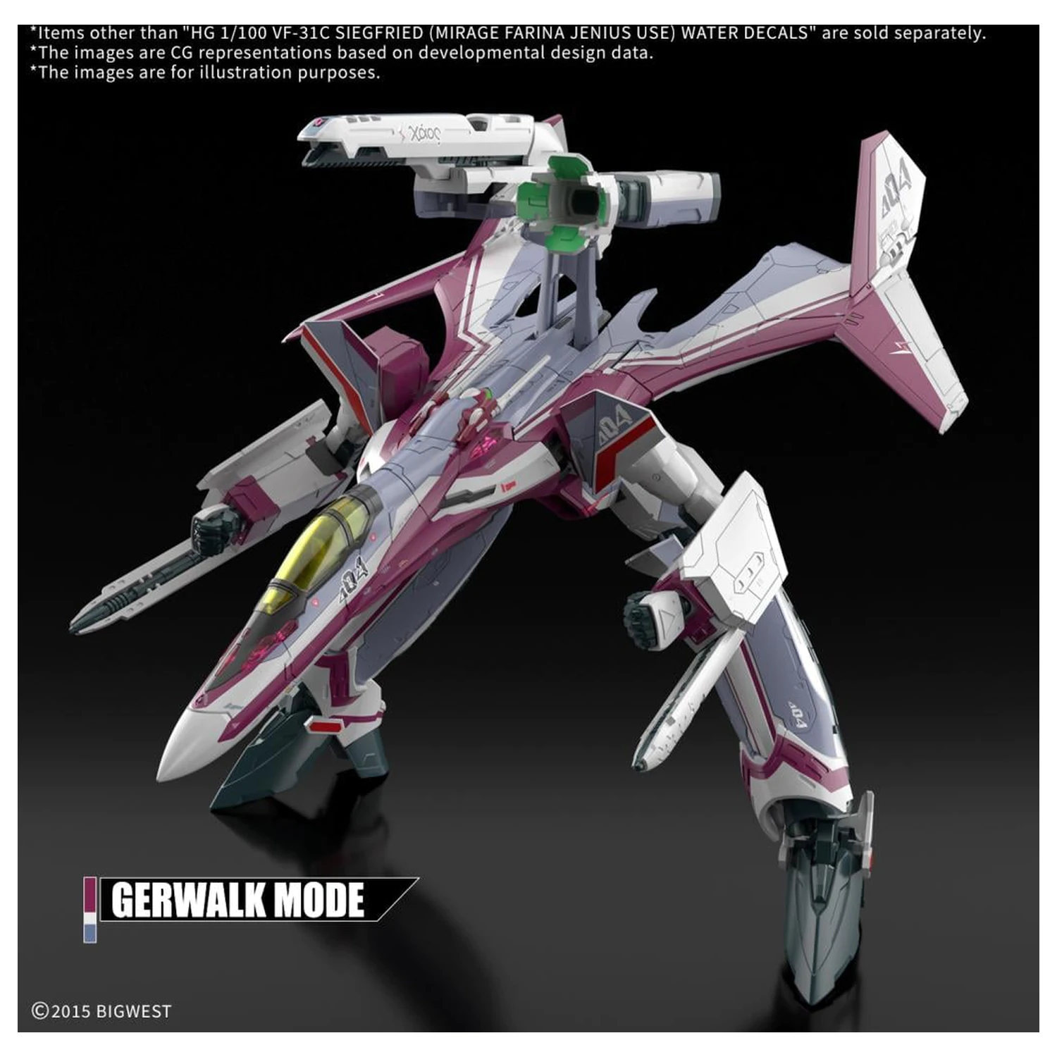 MACROSS HG 1/100 VF-31C Siegfried (Farina Jenius) Decals Kit de model poza produsului