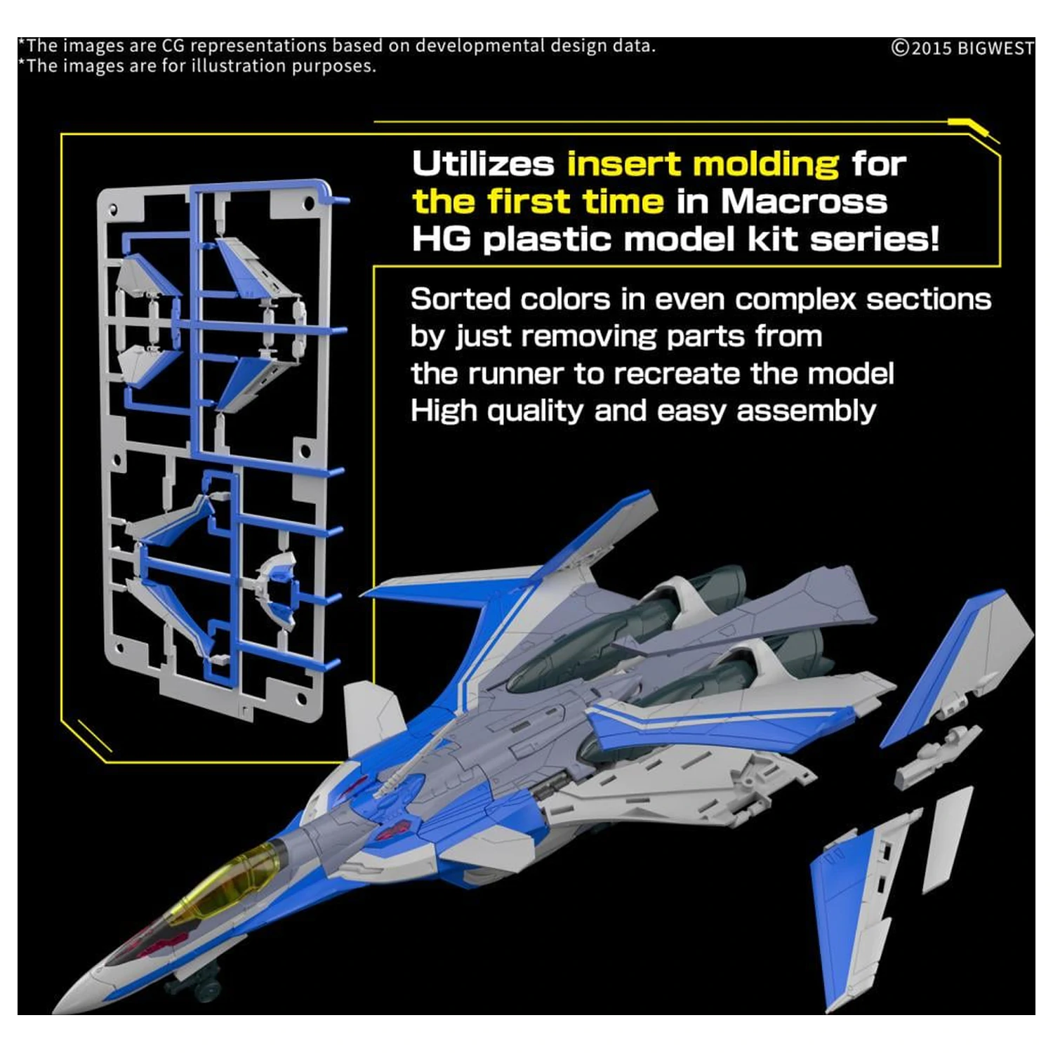 Macross HG 1/100 VF-31J Siegfried (Hayate Immelmann Use) Set de model poza produsului