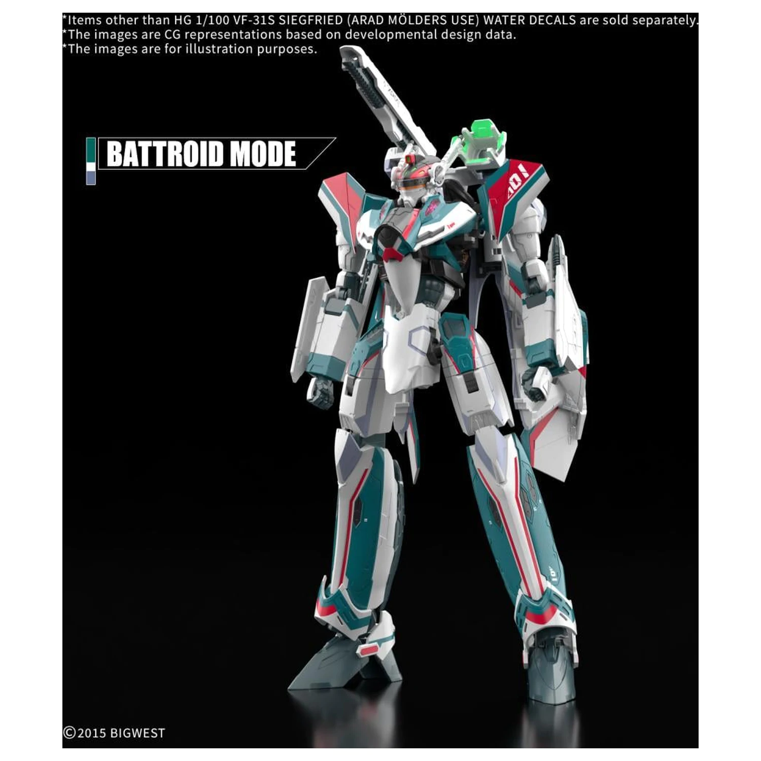 Macross HG 1/100 VF-31S Siegfried Water Decals Set de model poza produsului
