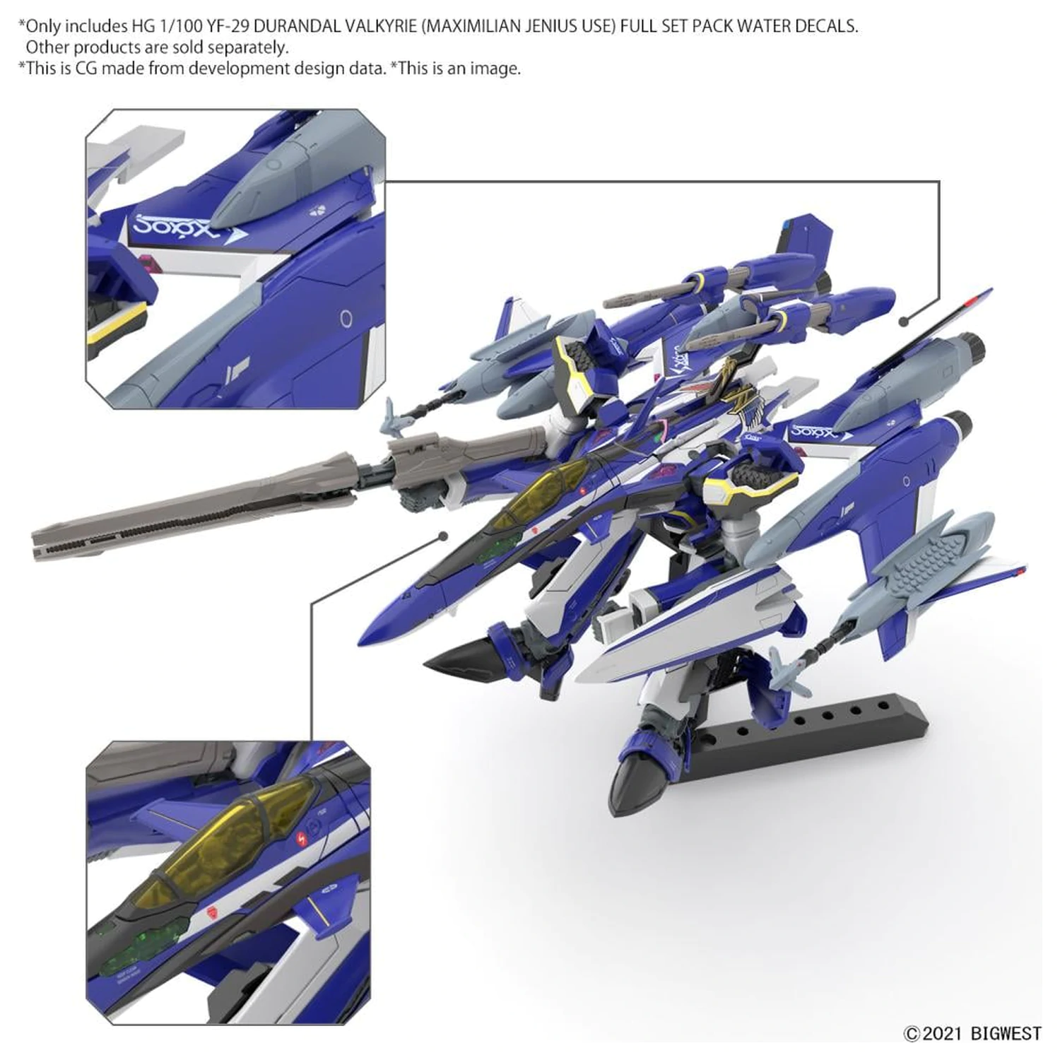 Macross HG 1/100 YF-29 Durandal Valkyrie Set Complet Water D. Kit de model poza produsului