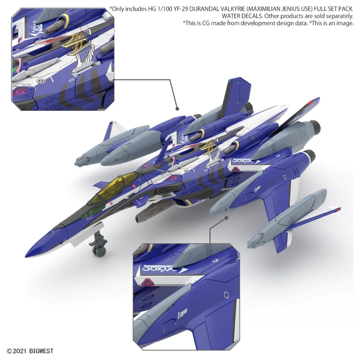 Macross HG 1/100 YF-29 Durandal Valkyrie Set Complet Water D. Kit de model poza produsului