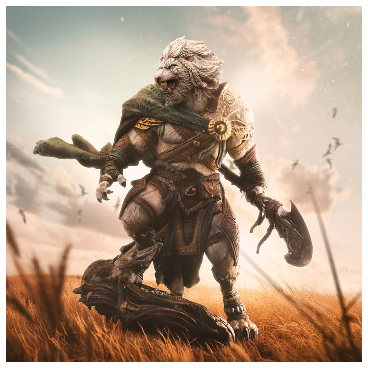 Magic The Gathering Art Scale Statuie 1/10 Ajani Goldmane 26 cm poza produsului