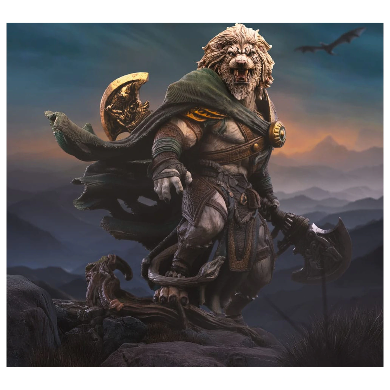 Magic The Gathering Art Scale Statuie 1/10 Ajani Goldmane 26 cm poza produsului