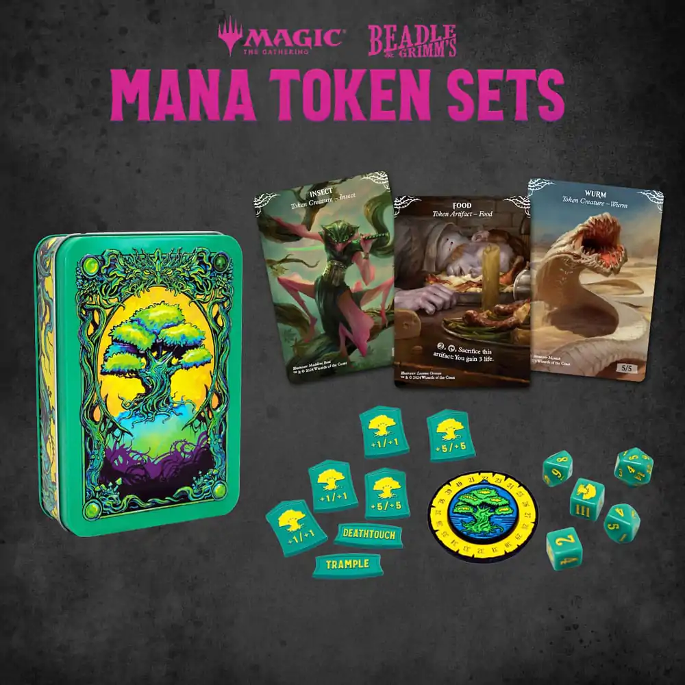 Set de zaruri și jetoane Magic the Gathering Mana verde poza produsului