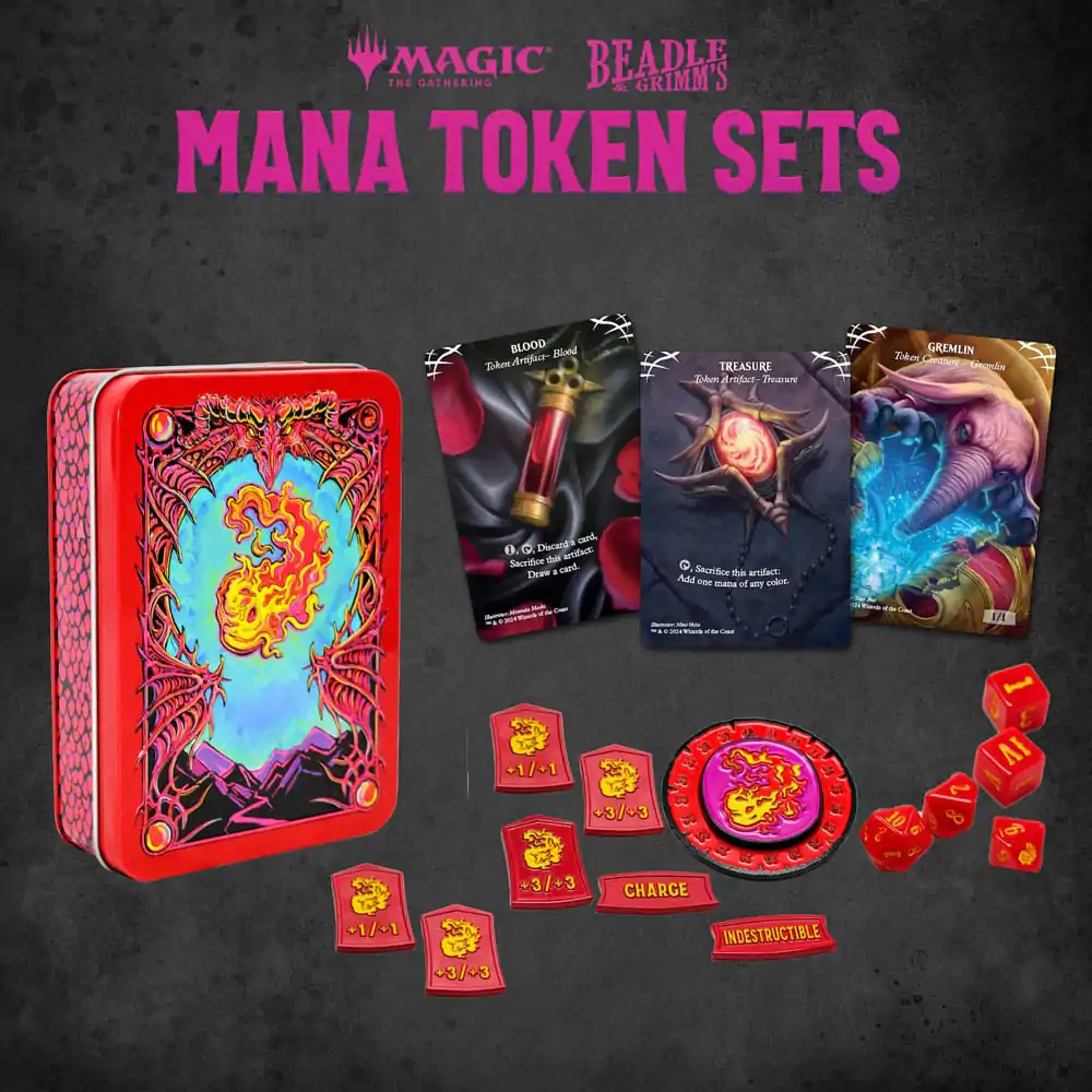 Magic the Gathering Set de Zaruri și Jetoane Mana Roșie poza produsului