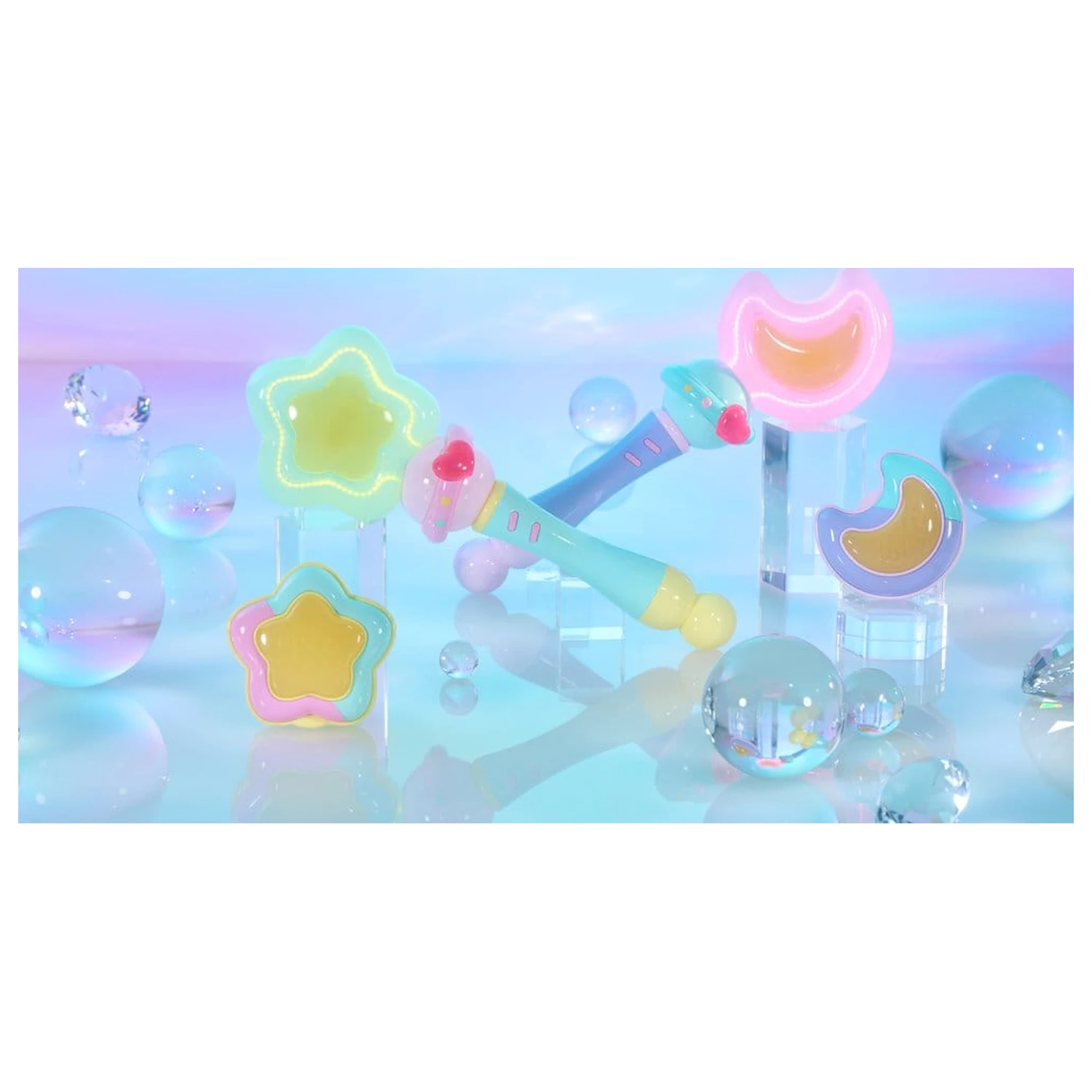 Magical Sisters Lulutto Lilly Proplica Replica Moontoneoneon & GlassHeart DreamPact Set 25 cm poza produsului