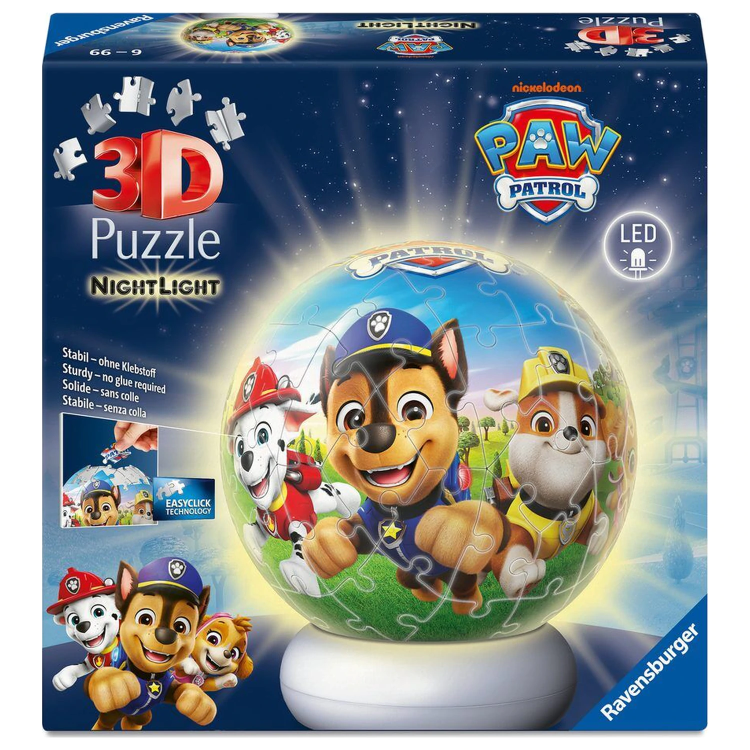 Paw Patrol 3D Nightlight puzzle ball 74 buc poza produsului