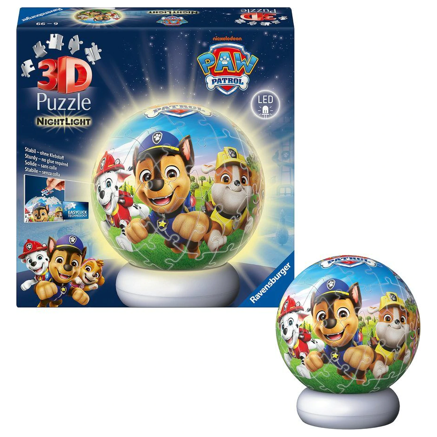 Paw Patrol 3D Nightlight puzzle ball 74 buc poza produsului