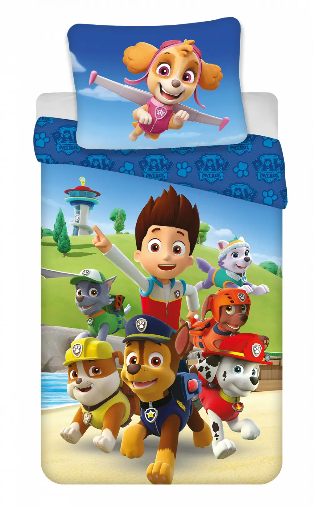 PAW Patrol Husă de pilotă Set 140x200cm, 70x90cm microfibră poza produsului