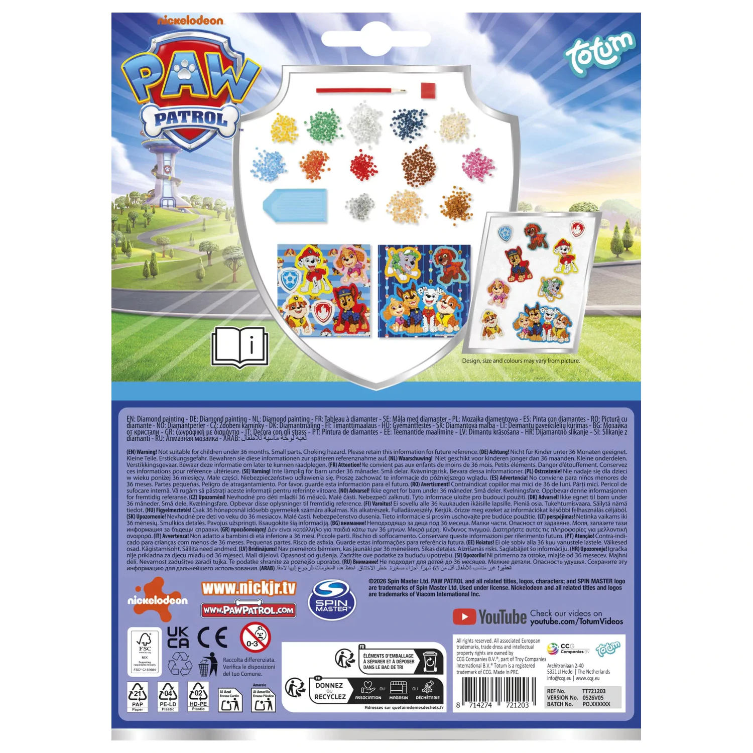 Paw Patrol Best Team diamond painting sticker pachet de 9 bucăți poza produsului