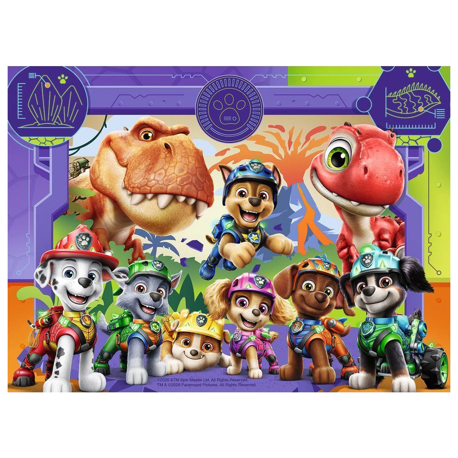 Paw Patrol Dino Movie puzzle 12-16-20-24 piese poza produsului
