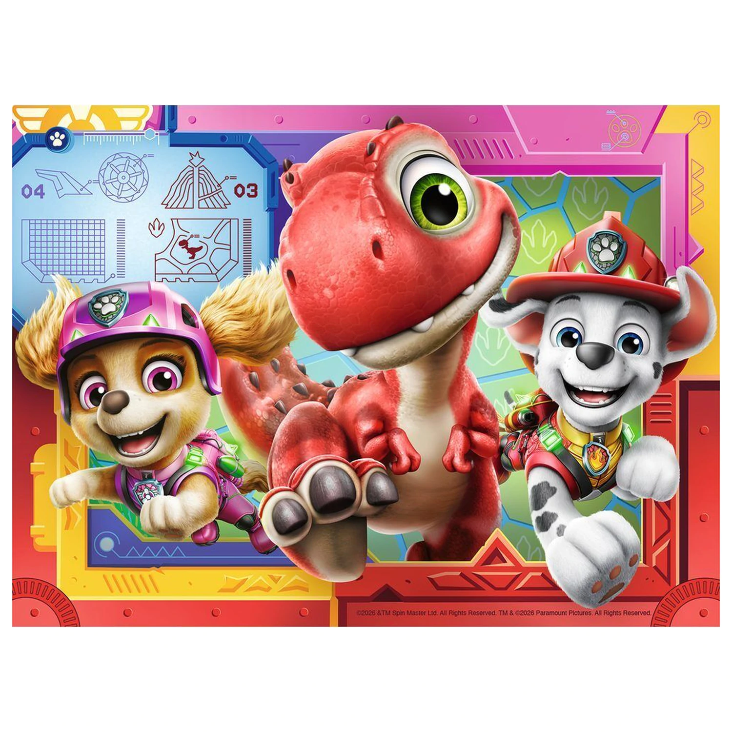 Paw Patrol Dino Movie puzzle 12-16-20-24 piese poza produsului
