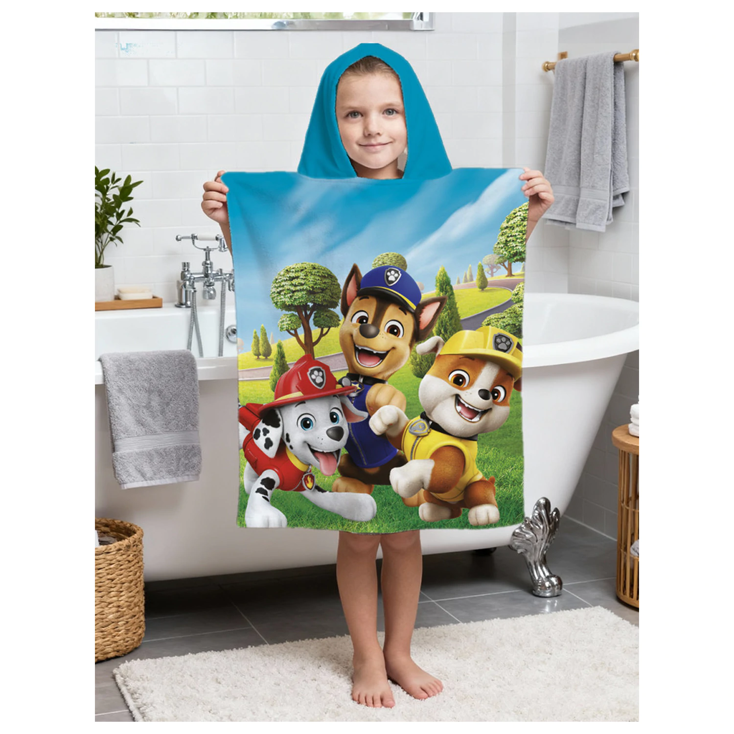 PAW Patrol Funny Day Prosop de plaja tip poncho 50x115cm poza produsului