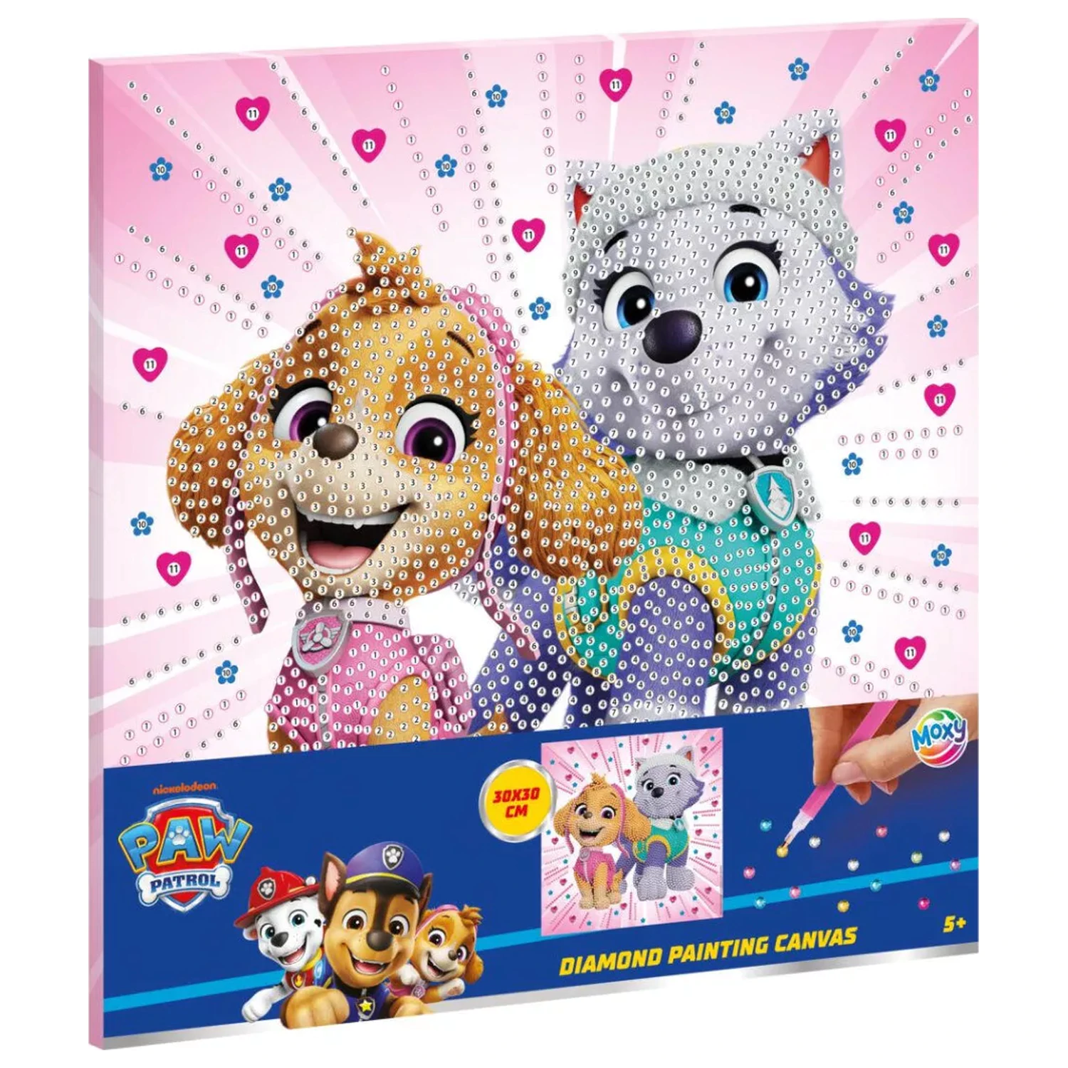 Paw Patrol Girls Power Diamond Painting Kit pe panza 30x30 cm poza produsului