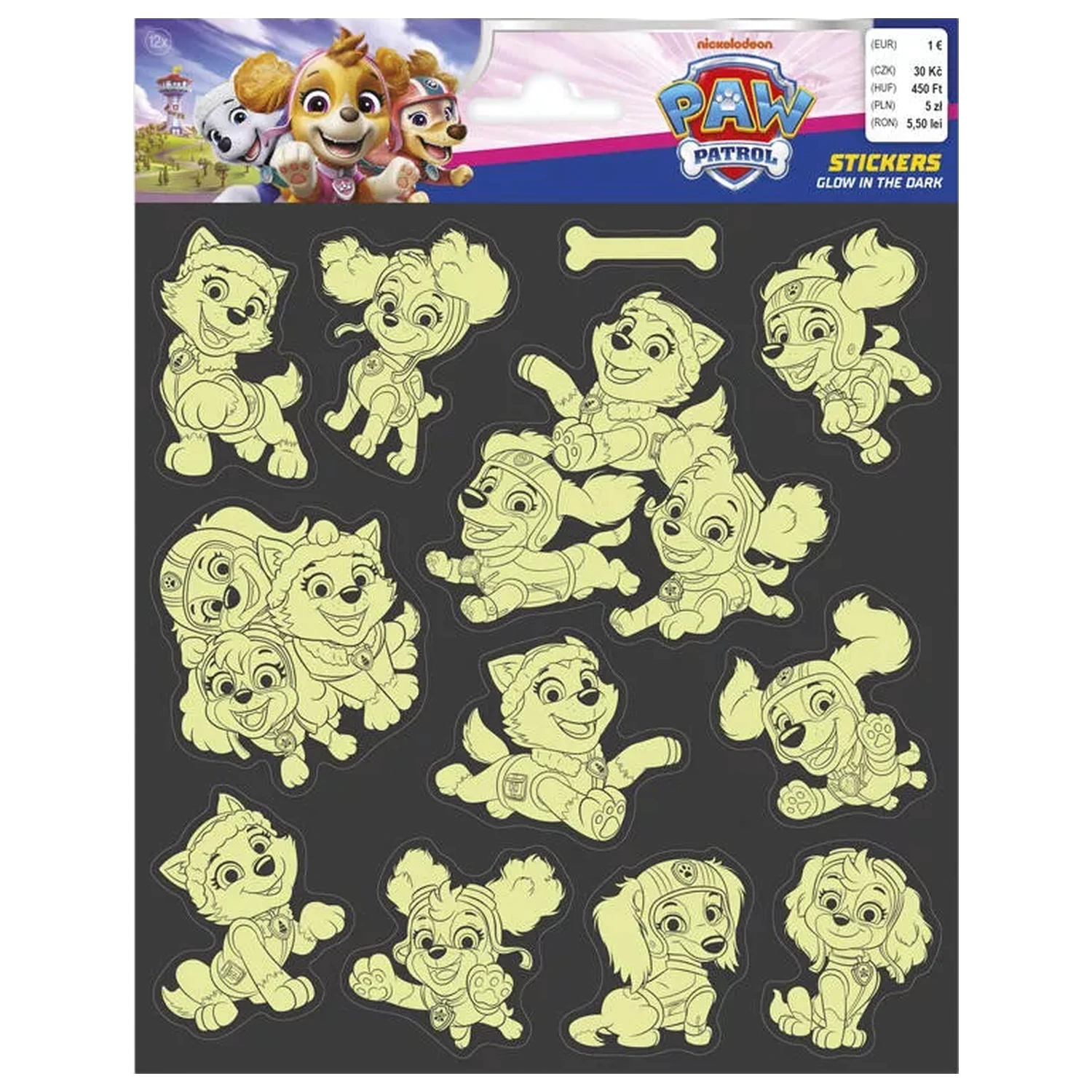 Sticker PAW Patrol Girls care straluceste in intuneric poza produsului