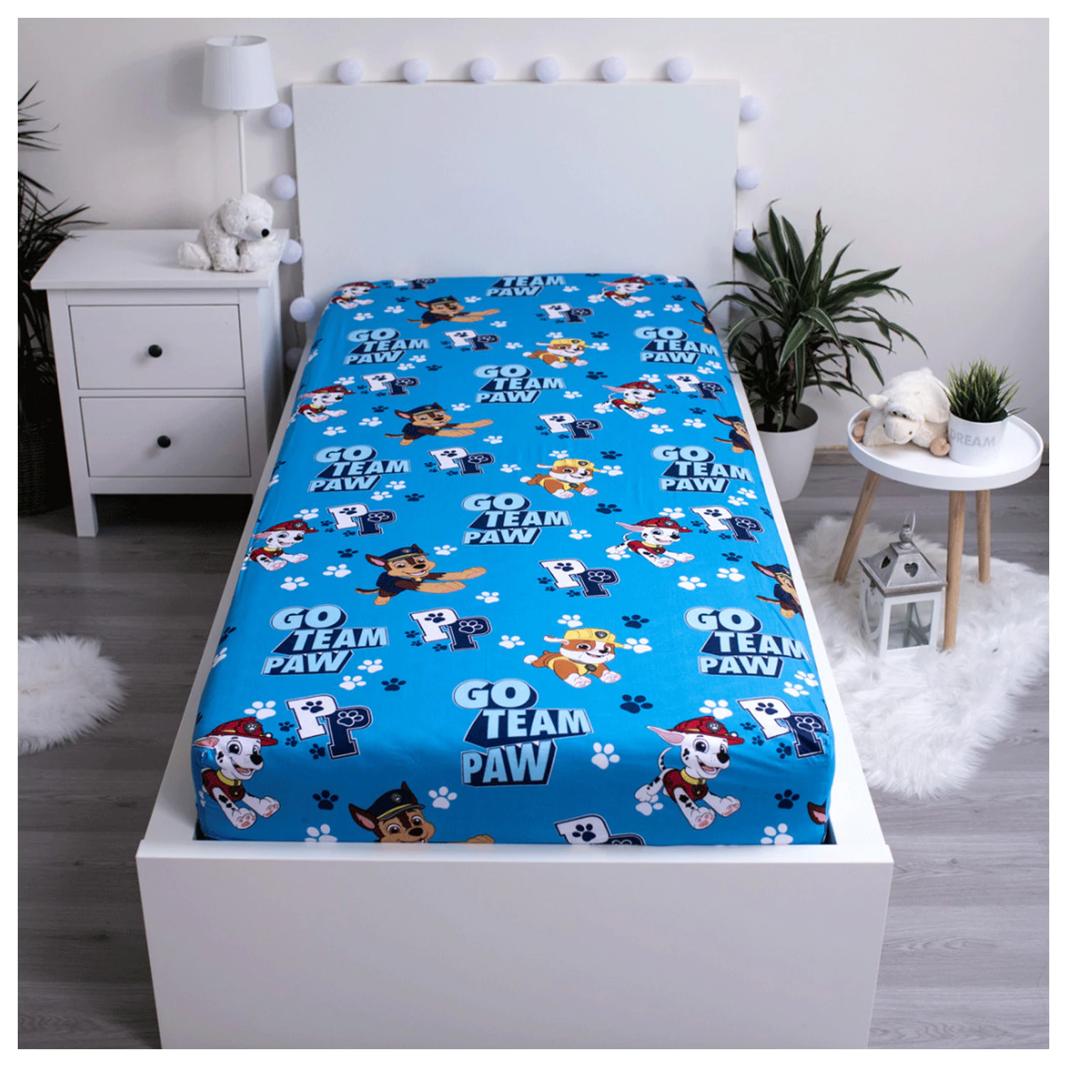 Paw Patrol Go Team Cearsaf de pat cu elastic 90x200 cm poza produsului